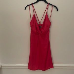Size 0 silk hot pink mini dress form express